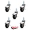 Service Caster 3 Inch Chrome Hooded Neoprene Rubber 5/16 Inch Threaded Stem Casters SCC, 5PK SCC-TS03S310-NPRB-BC-5161810-5 - alternate 4